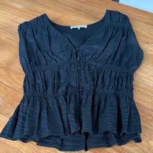 Frame Black Textured Blouse